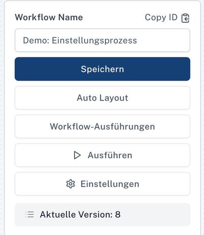Steuerung: Speichern, Ausführen, Versionen